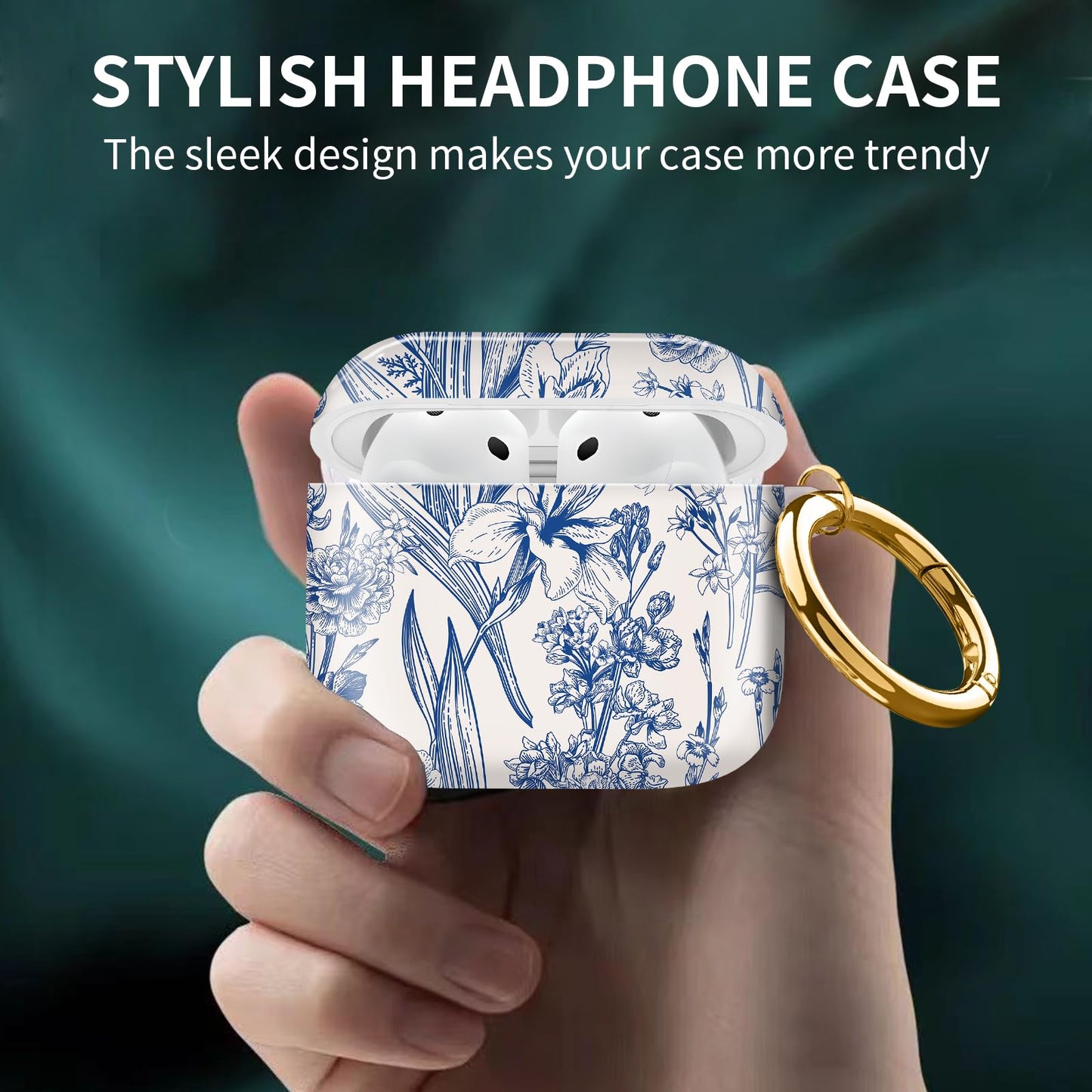 Compatible with Apple Airpods 4th Generation Case Cover(2024), Protective TPU Soft Cases Cover Rugged for Airpod 4 Case with Golden Keychain for Women