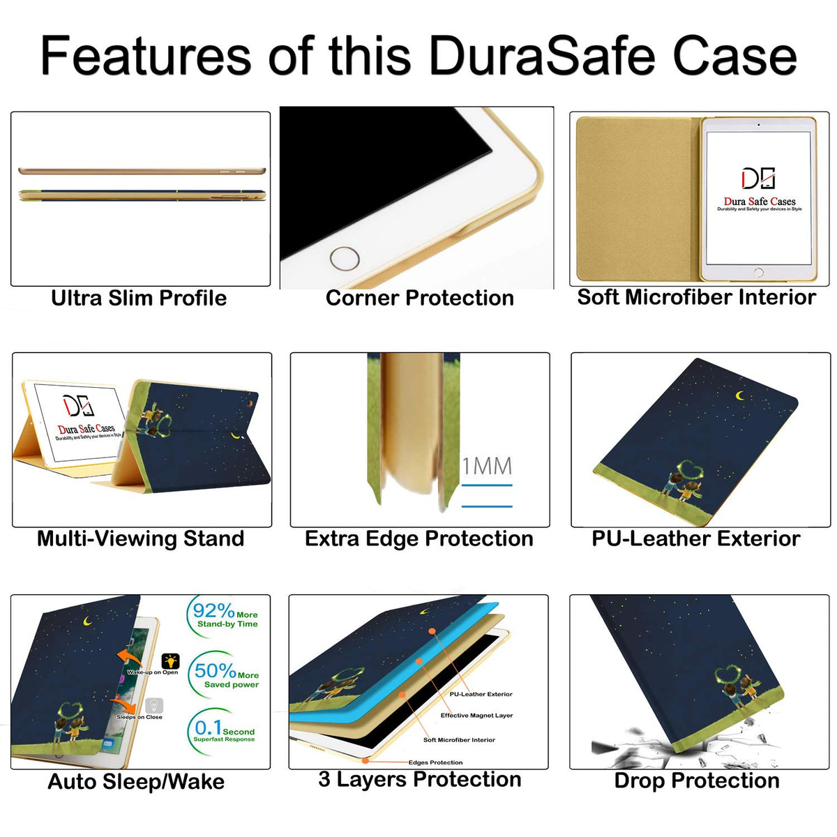 DuraSafe Cases for iPad 2016 Pro 9.7 inch Printed Case A1673 MLMP2LL/A MM172LL/A MLMN2LL/A MLMQ2LL/A A1674 A1675