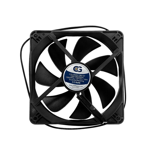 Coolerguys Dual Ball Bearing 12v 3pin Fan (120x25mm, Low Speed)
