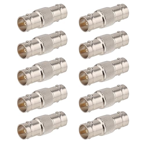 MOOKEERF 10PCS SDI Connector BNC Adapter 75 Ohm BNC Female to Female Barrel Connector for HD-SDI/3G-SDI/4K/8K SDI Video Camera Cable