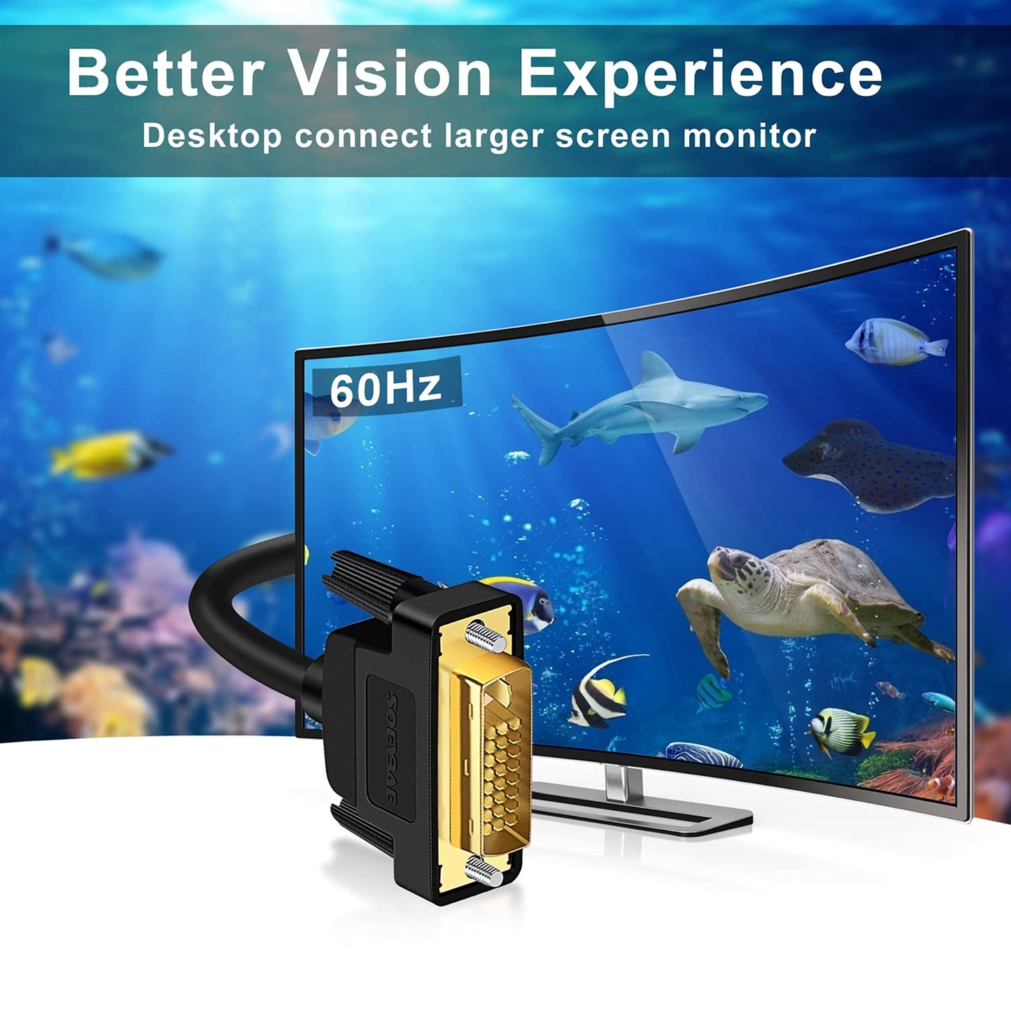 SOEYBAE DVI to DVI Cable 1M, 24+1 Pin Male to Male Digital Video Monitor Cable, High Speed Transmission Supports 1920x1200 WUXGA (1080p Full HD)
