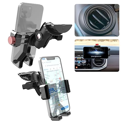 KOQEIEY Upgraded Aluminum Vent Phone Mount for Toyota Tacoma 2016 2017 2018 2019 2020 2021 2022 2023, 3rd Gen Tacoma Phone Holder with 360° Rotation