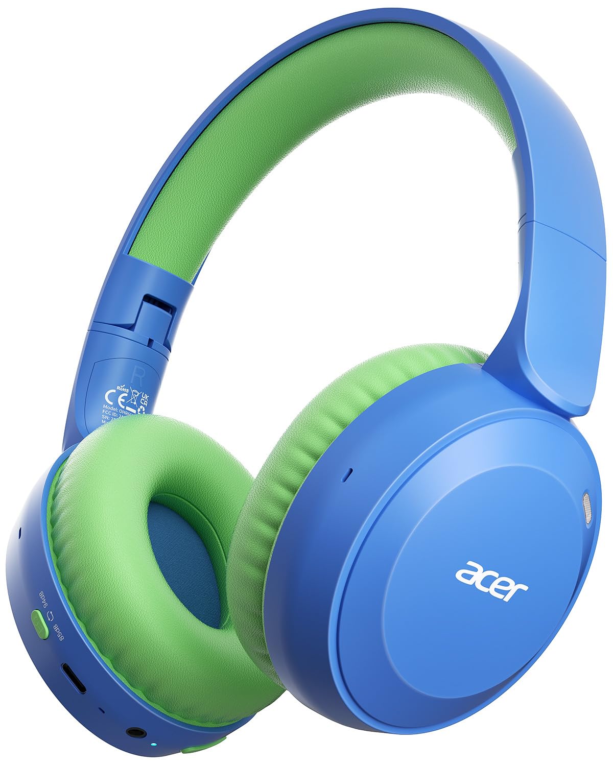 acer Kids Bluetooth Headphones, 85/94dB Volume Limiter, Foldable Wireless Over-Ear Headphones for iPad, Travel, 60H Playtime, Bluetooth 6.0, Built-in…