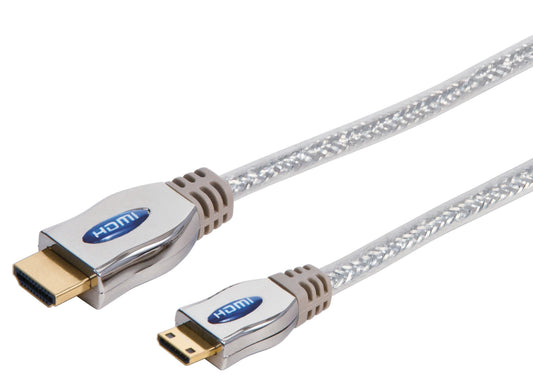 AmerTac - Zenith VH3003HDMN 24K Gold Premium High Speed HDMI/HDMI Mini Connector Cable 3 Feet