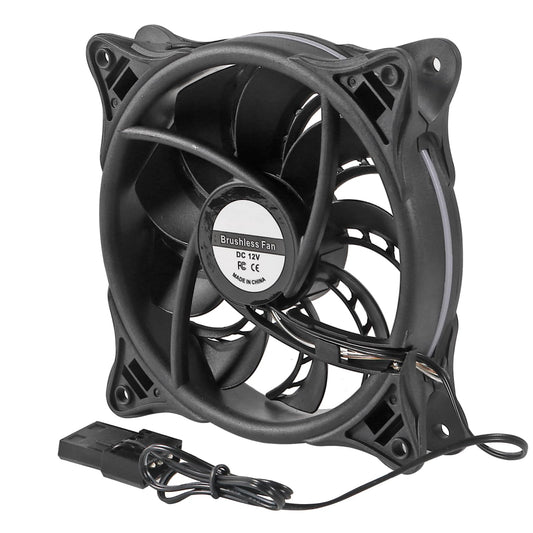 Shutao 120mm PWM 4Pin Interface Computer Case Fan 12025 12V RGB LED Color 4.72in Cooling Case Fan High Long Life Airflow for PC Cases, CPU Coolers