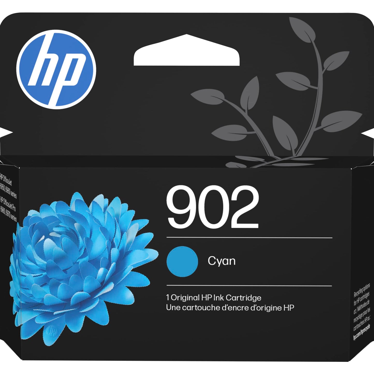 HP 902 Cyan Ink Cartridge | Works with OfficeJet 6950, 6960, Pro 6960, 6970 Series | T6L86AN