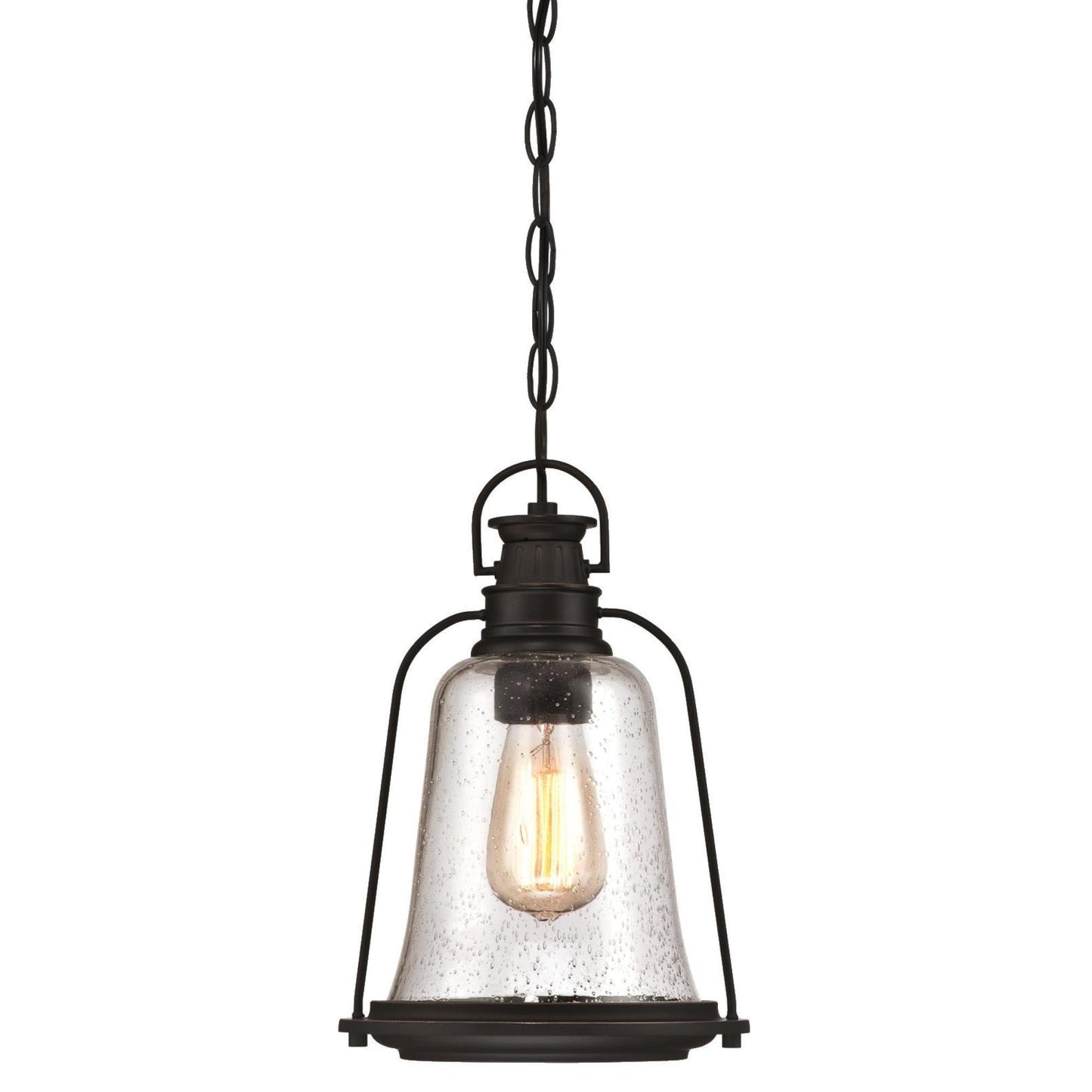 Westinghouse 6339900 Brynn One-Light Outdoor Pendant, Oil Rubbed Bronze Finish with Highlights and Clear Seeded Glass