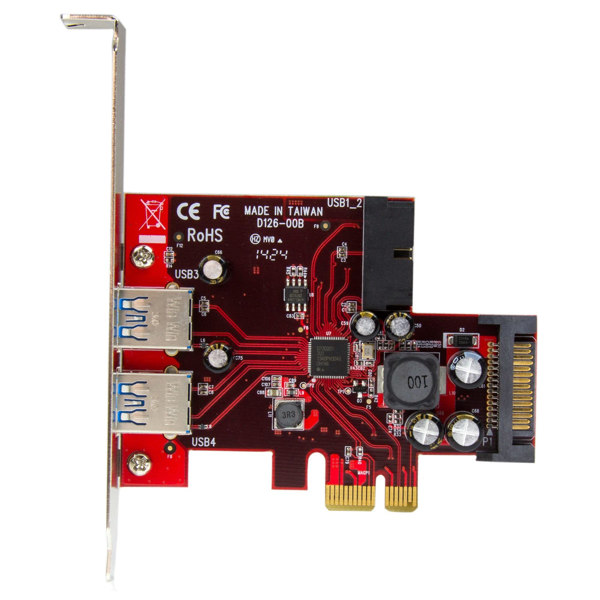 StarTech 4-Port PCI Express USB 3.0 Card, 5Gbps, TAA (PEXUSB3S2EI)