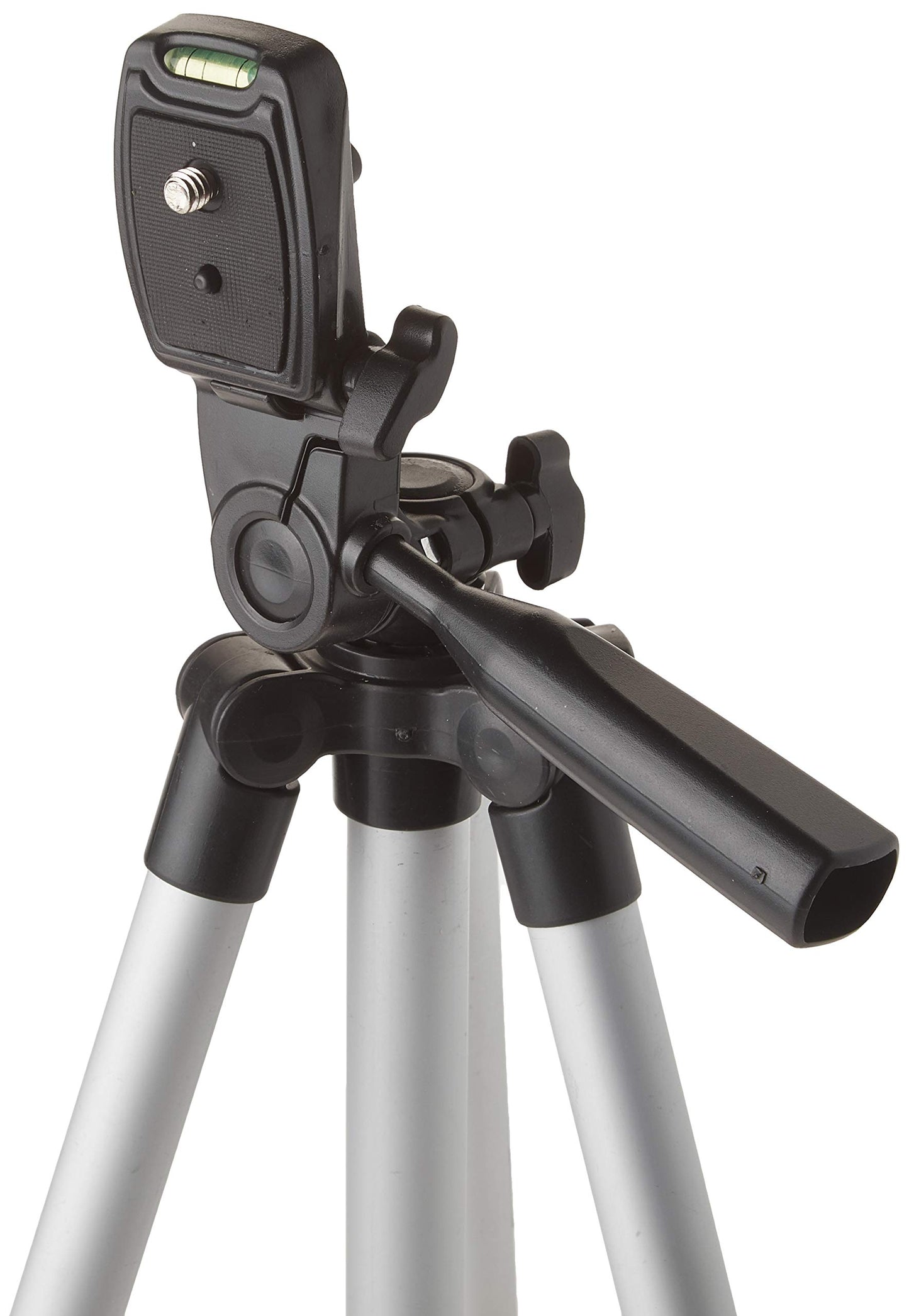 50 Inch Aluminum Camera Tripod with 3-Way Pan Head & Quick-Release Plate - Lightweight DSLR & Mirrorless Tripod with Bubble Level for Photography