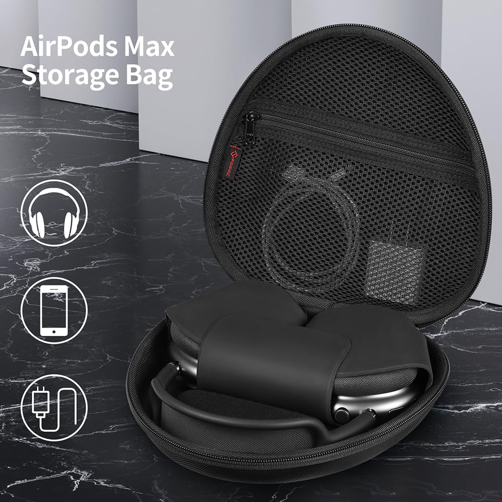 Fintie Hard Case for AirPods Max 2 (2026) and AirPods Max 1 (2024/2020) Headphone, Shockproof Protective Travel Carrying Storage Bag with Auto
