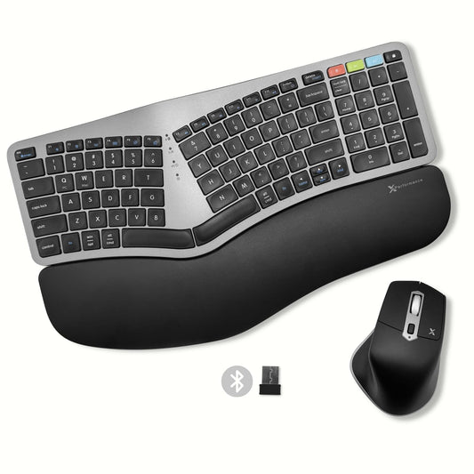 X9 Ergonomic Keyboard and Mouse Wireless Combo - Ergo Split Keyboard with Wrist Rest and Mouse, 2.4G and Bluetooth, Full-Size Wireless Carpal Tunnel