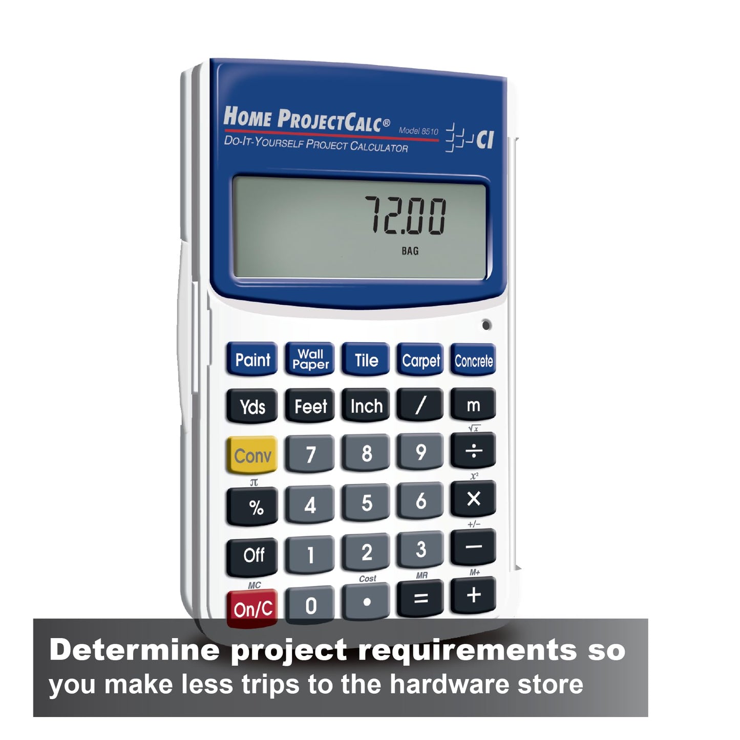 Calculated Industries 8510 Home ProjectCalc Do-It-Yourselfers Feet-Inch-Fraction Project Calculator | Dedicated Keys for Estimating Material
