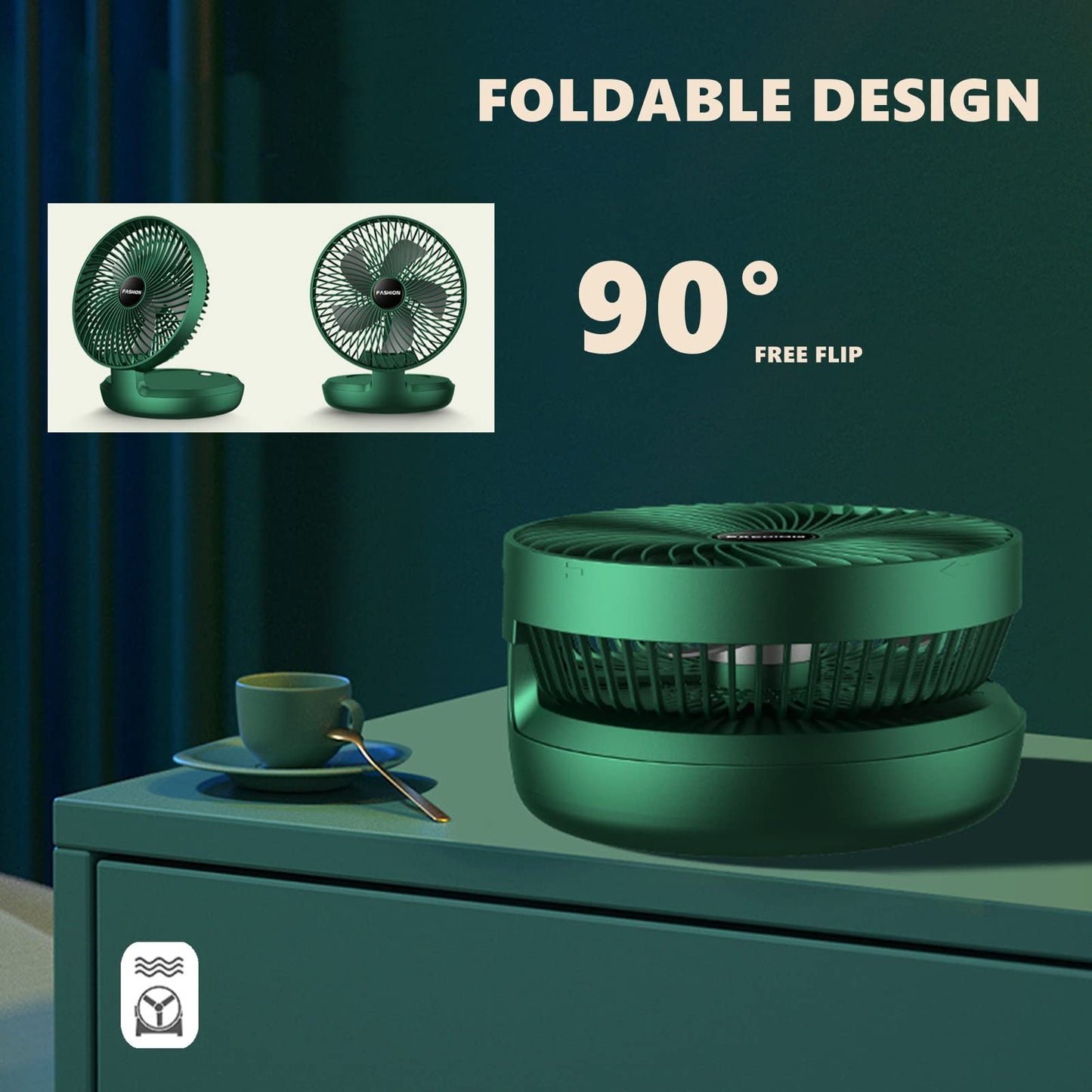 Chchmu USB Desk Fan Mini 8 Inch Foldable Desktop Table Fans 3 Speeds Personal Quiet Fan with Strong Airflow Portable Cooling Fan with Head Adjustable