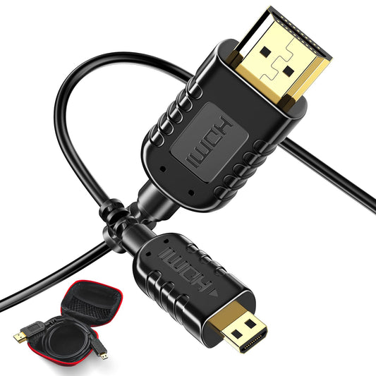 FOINNEX 4K HDMI to Micro HDMI Cable, Thin Micro HDMI to HDMI Cord Bidirectional 4K@60Hz for Gimbal, GoPro Hero, Raspberry Pi4, Kindle Fire HD (OD