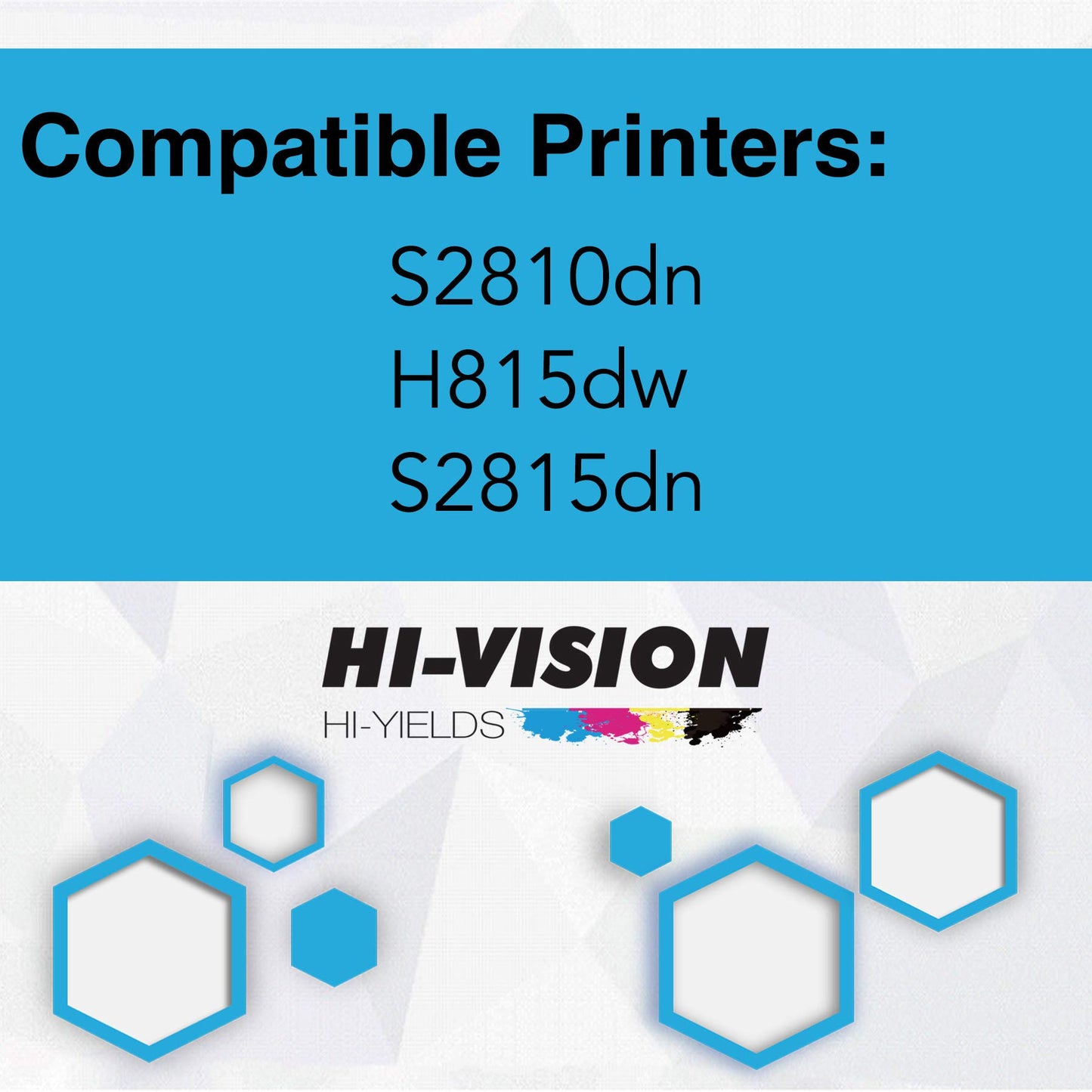 HI-Vision 2 Pack Compatible S2810X High Yield (6,000 Pages, 593-BBMF) Black Toner Cartridge Replacement for H815dw S2810dn S2815dn Printers