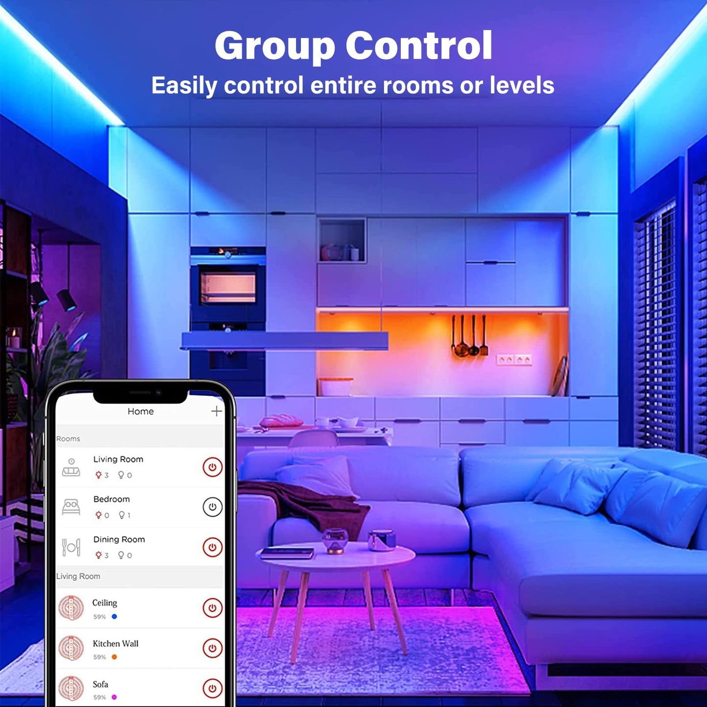 Sengled Smart LED Strip Lights, 16.4ft Wi-Fi LED Lights Work with Google Home, 16 Million Colors, RGB, Music Sync, Adjustable Length, 25,000 Hours