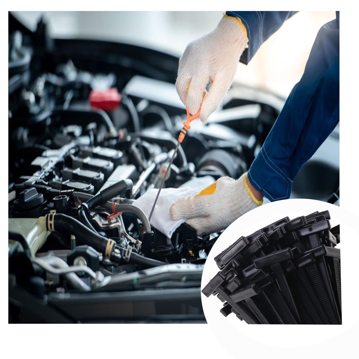 Nihfien 100 Pcs Upgraded Nylon Universal Cable Tie Buckle, Heavy Duty Self-Locking Rivet Zip Ties, Multifunctional Cable Tie Buckle for Car Daily