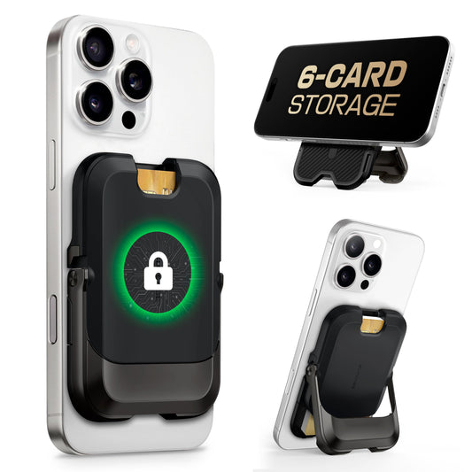 SUPCASE for MagSafe Wallet with Stand, Magnetic Wallet for Men Women, [Hold 6 Cards] [RFID Blocking] [Strong Magnetic Lock] Phone Stand Card Holder