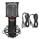 Rockville RCM SR Condenser Mic, Studio Recording, Samsung Capacitors, Cardioid Pattern, 25mm Cartridge, Low Noise, Durable Zinc Body & Steel Head, for
