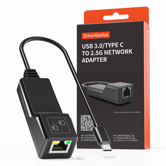DriverGenius USB C to 2.5G Ethernet Adapter, USB Type C to 2.5 Gigabit RJ45 Network LAN Adapter - Compatible for Windows 11, macOS 14 Sonoma?CUG3125?