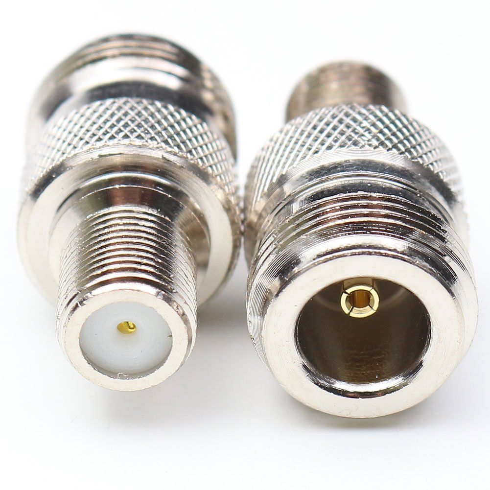 ANHAN F Type Female to N Type Female Connector Adapters RF Coax Straight Antenna Adapter 2Packs