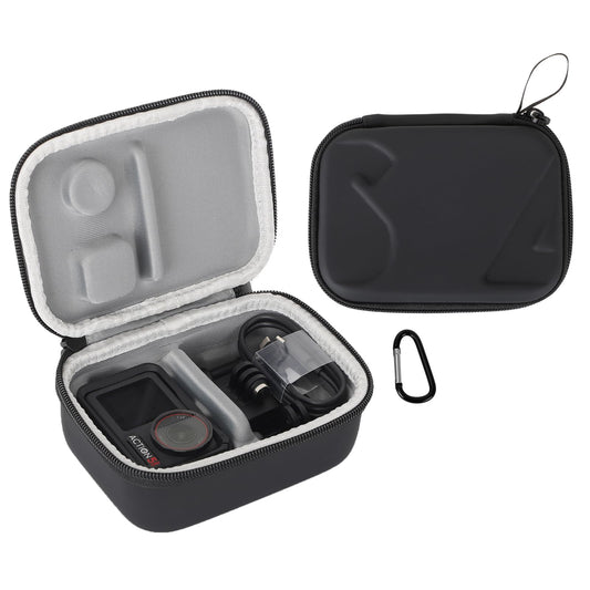 FSIDIWT Carrying Case for DJI Osmo Action 5 Pro/4/3, Portable PU Storage Travel Bag for DJI Osmo Action 5 Pro/4/3 Accessories (Black)