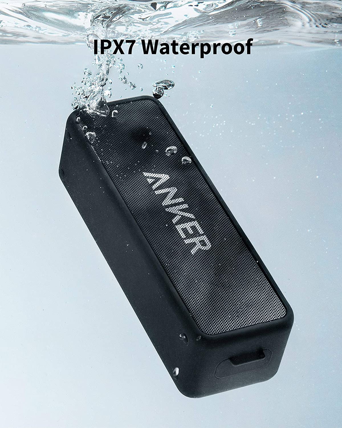 Anker Soundcore 2 Portable Bluetooth Speaker with 12W Stereo Sound, Bluetooth 5, Bassup, IPX7 Waterproof, 24-Hour Playtime, Wireless Stereo Pairing