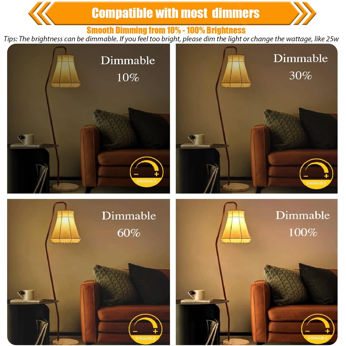 winsaLED 12 Pack Dimmable LED Light Bulbs 40 Watt Equivalent, ST19 Vintage E26 Edison Bulbs, 2700K Soft Warm White 4W LED Bulbs, Antique Filament