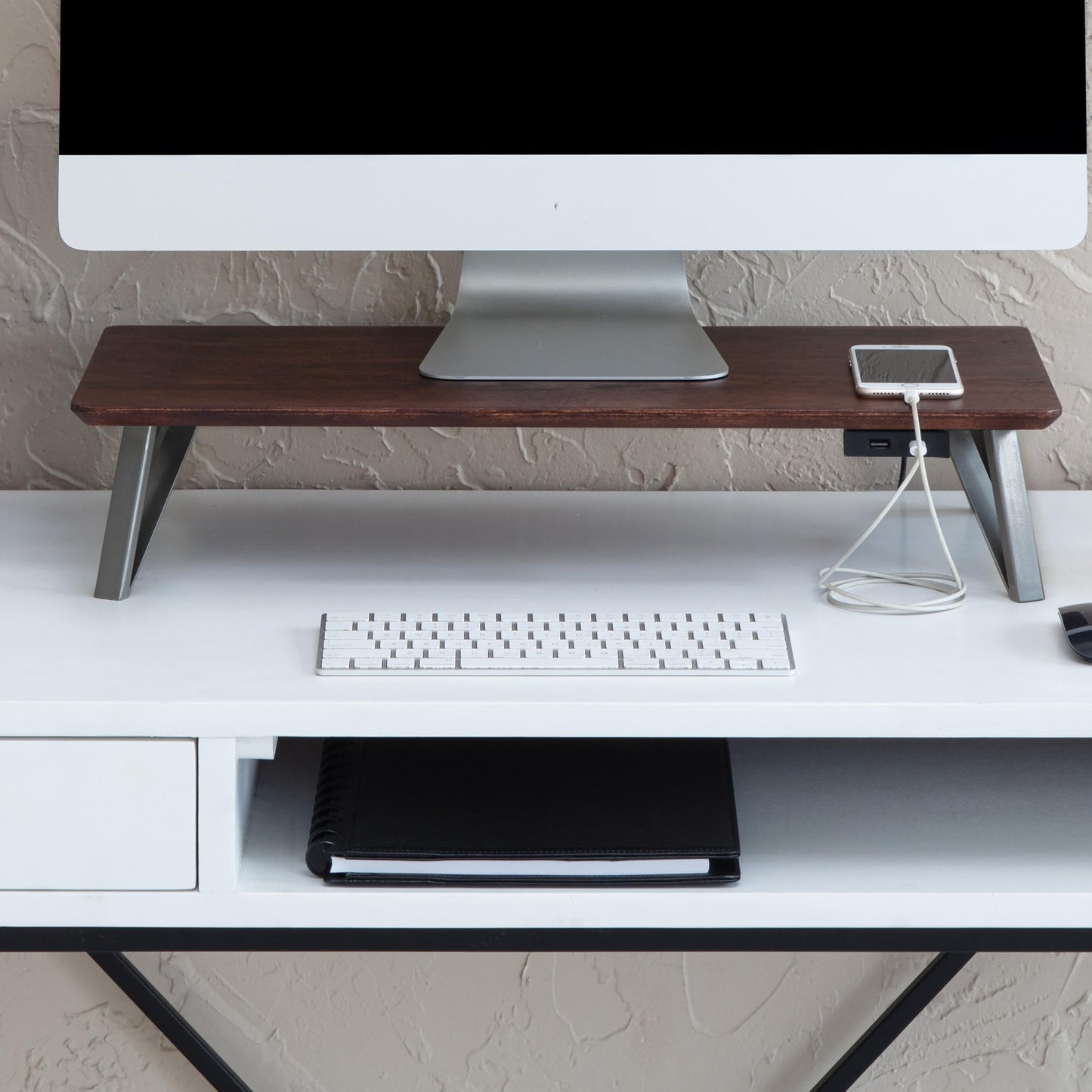 Anji Mountain Monitor Stand - Desktop Organizer & Laptop Riser, Ergonomic Monitor Riser, Space-Saving Monitor Stand for Desk, Durable Construction