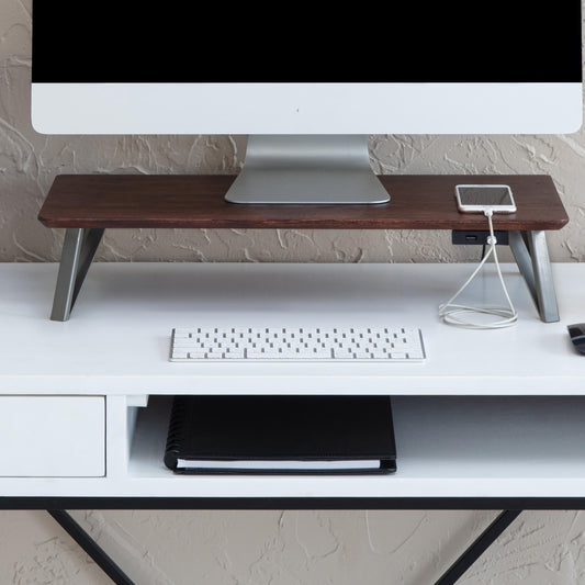 Anji Mountain Monitor Stand - Desktop Organizer & Laptop Riser, Ergonomic Monitor Riser, Space-Saving Monitor Stand for Desk, Durable Construction