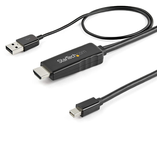 StarTech.com 6ft (2m) HDMI to Mini DisplayPort Cable 4K 30Hz - Active HDMI to mDP Adapter Converter Cable with Audio - USB Powered - Mac & Windows