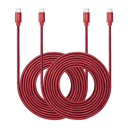 RoFI USB C to USB C Cable, [2Pack 6FT] 60W Power Delivery Fast Charge Type C Cord Compatible with MacBook Pro/iPad Pro/Galaxy S20/Microsoft…