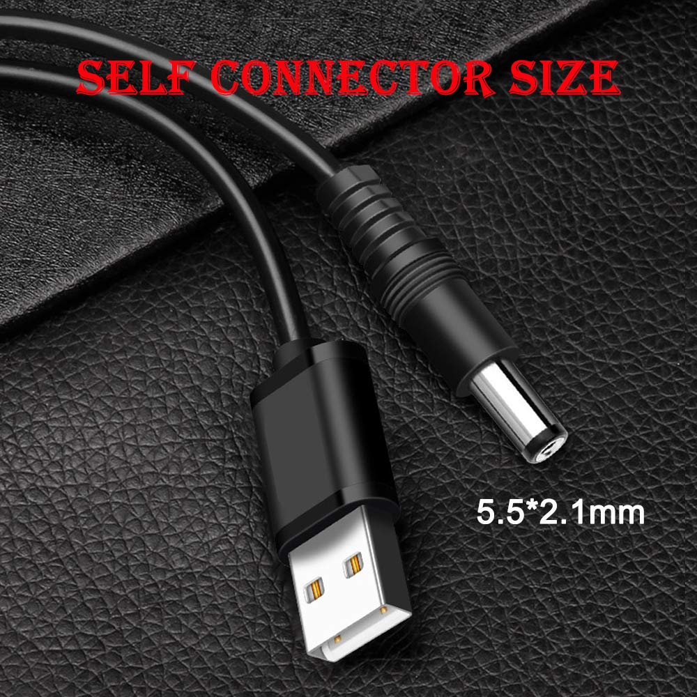 MEROM Universal 5V DC Power Cable, USB to DC 5.5x2.1mm Charging Cord Plug with 8 Connector Tips(5.5x2.5, 4.8x1.7, 4.0x1.7, 3.5x1.35, 2.5x0.7, Micro