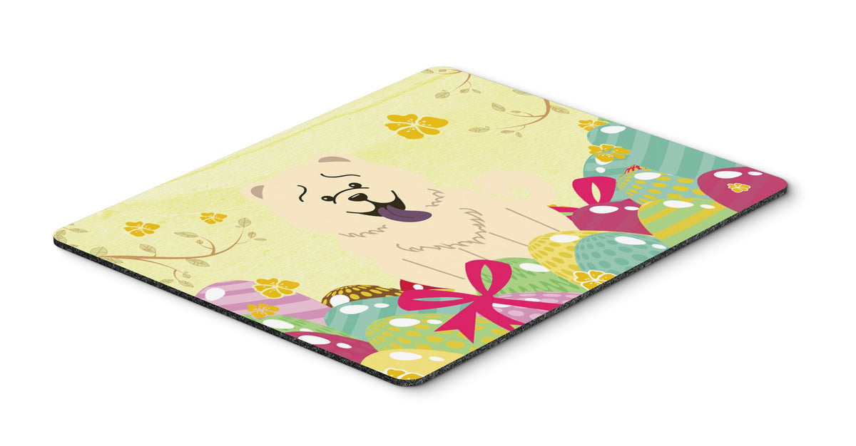 Caroline's Treasures BB6140MP Easter Eggs Chow Chow White Mouse Pad, Hot Pad or Trivet for Home Office Gaming Working Computers Laptop Mouse