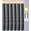 Flameless Candle, (Conical) Patented Starlight String, LED Candle, 11-Key Timing Remote Control, Battery Powered, Dance Flicker Flame, 6 Packs