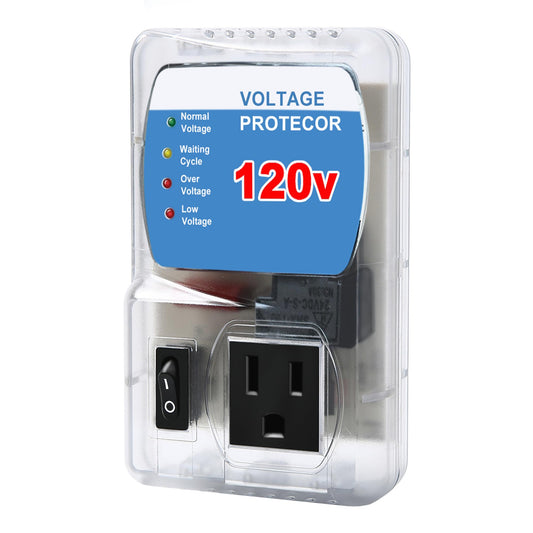 Electronic Home Appliance Voltage Protector, Single Outlet Surge Protector for Refrigerator, TV, AC, Washing Machine, Game Console,110V 120V 127V