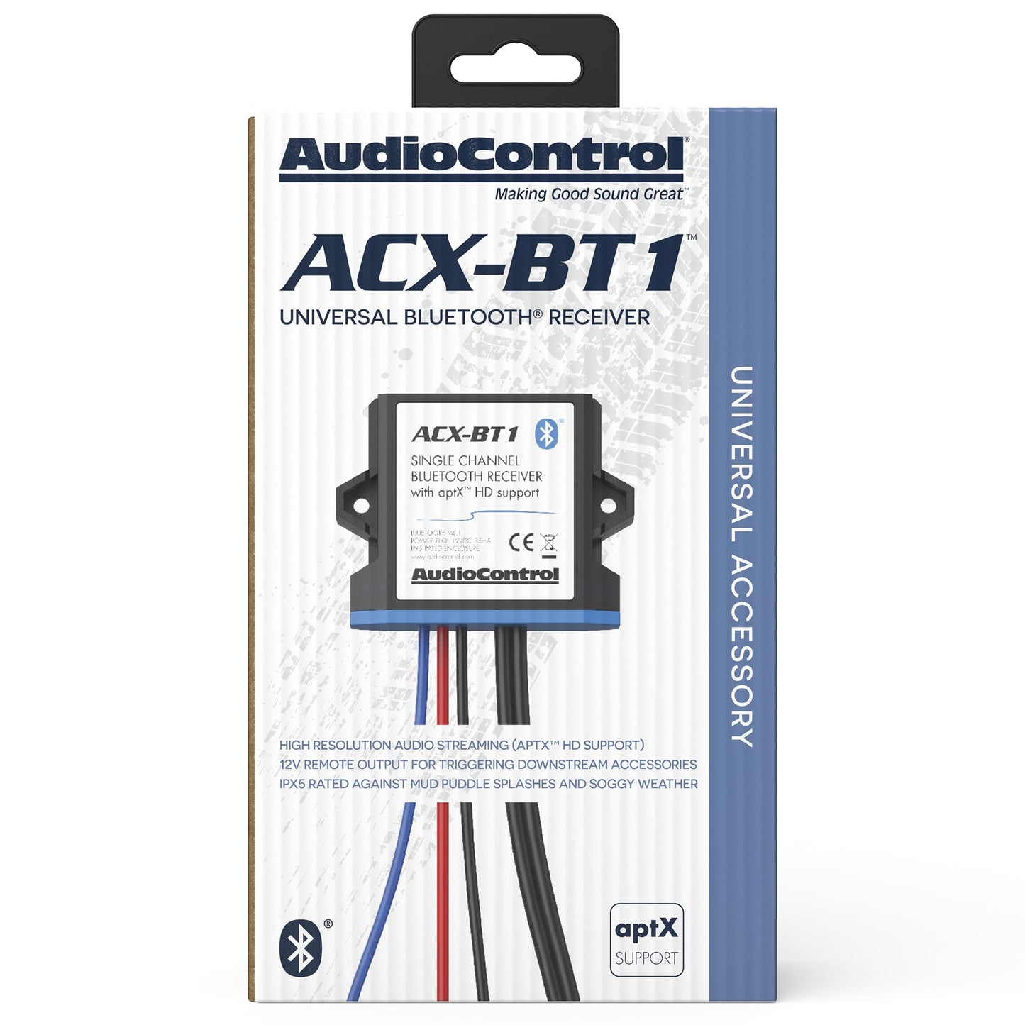AudioControl ACX-BT1 All-Weather IPX5 Marine & Powersports Bluetooth HD Audio Streamer for Boat, Jet Ski, ATV, UTV, Side by Side, 4x4 Off Road Vehicle