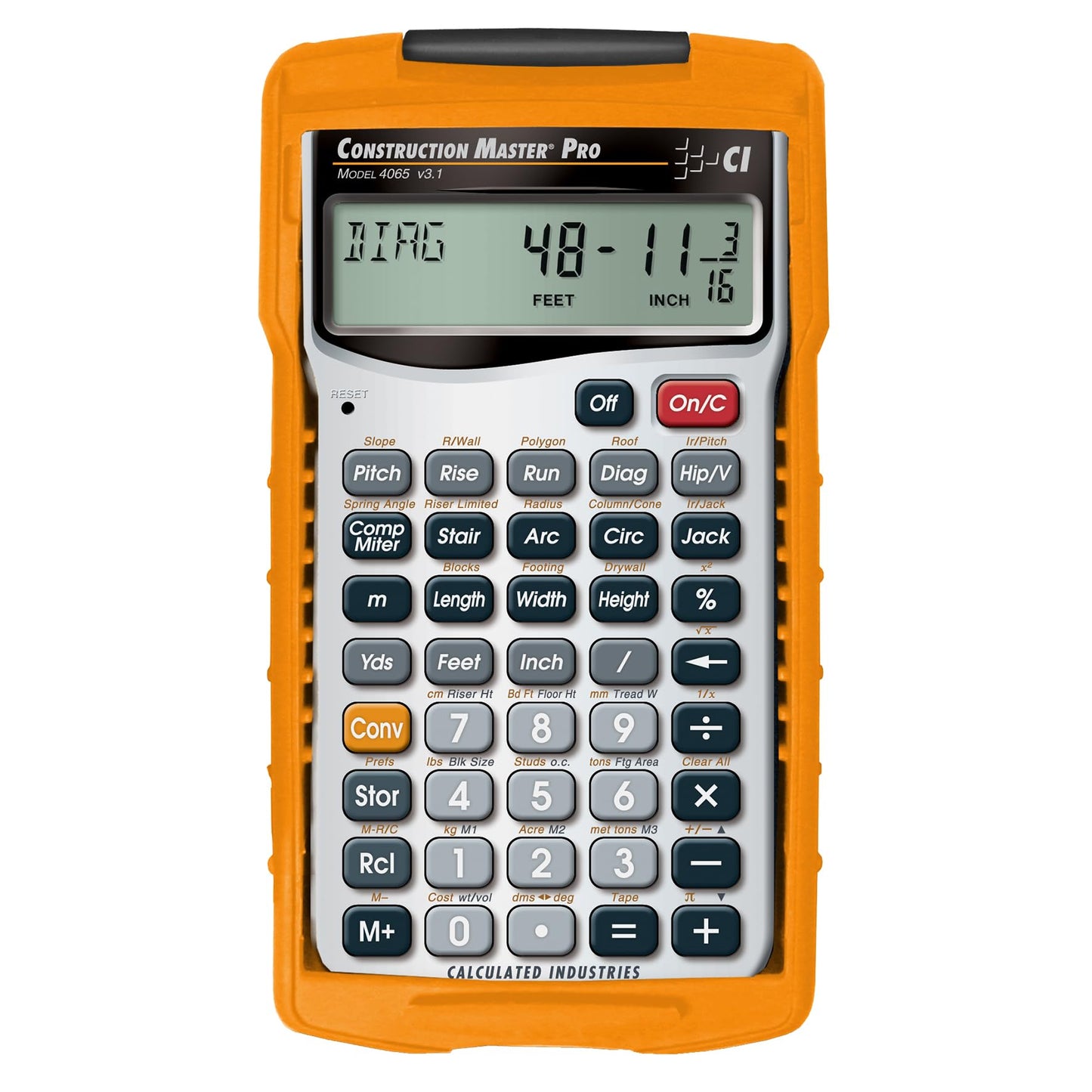 Calculated Industries 4065 Construction Master Pro Advanced Construction Math Feet-inch-Fraction Calculator for Contractors, Estimators, Builders