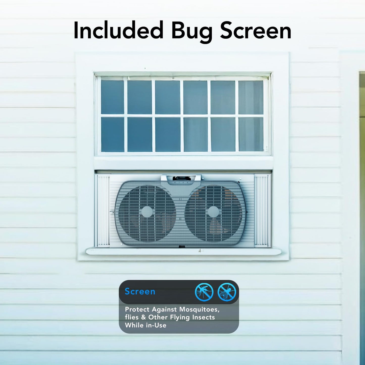 Comfort Zone Reversible Twin Window Fan with 3-Speeds & Expandable Width