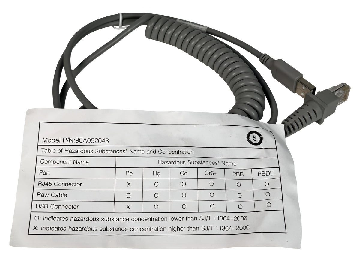 Datalogic Scanning 90A052043 Cable, USB, Type A, Coiled, CAB-424E, 9' Size