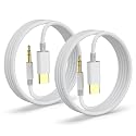 Aux to USB C, Aux Cord to USB C to 3.5mm Audio Headphone Jack Adapter [2 Pack,4FT], Hi-Fi DAC Dongle Aux Cord Compatible with iPhone 17/16/15 Pro