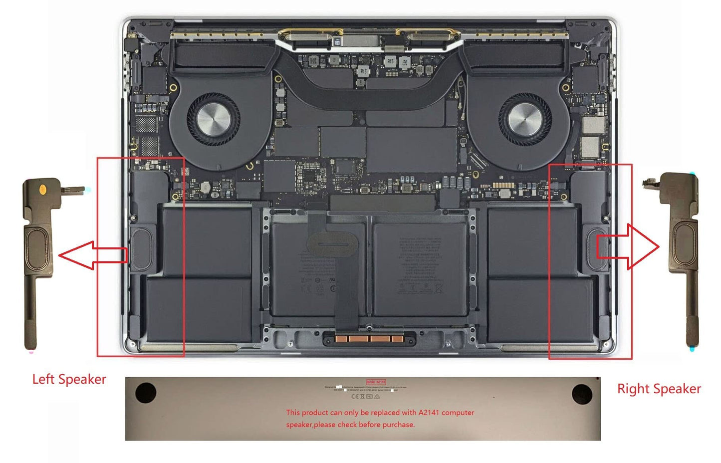 ITTECC Internal Right and Left Speaker Replacement for MacBook Pro 16" inch A2141 2019 2020 Year 661-13161, 661-13162