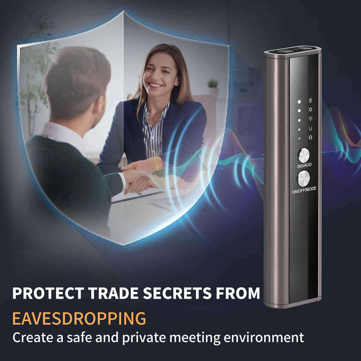 AMOYFILTER KT-02 Hidden Camera Detector, 4 Modes to Detect Spy Cameras, Bugs, GPS Trackers, with Flashlight, Audible Alarm/Beeping Mode, for Hotels