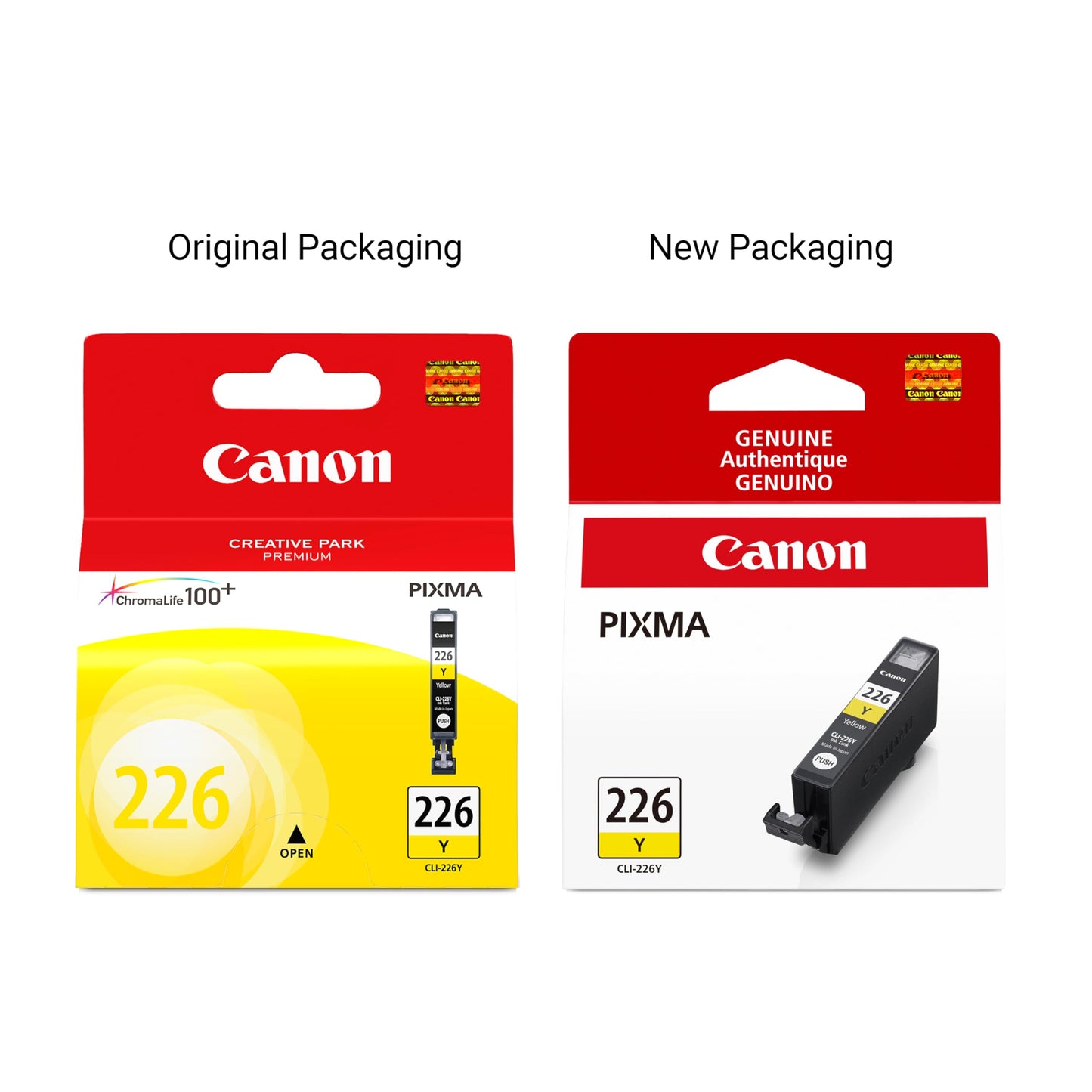 Canon CLI-226 Genuine Yellow Ink Tank, Compatible with iP4820, MG5220, MG5120, MG8120, MG6120, MX882, iX6520, iP4920, MG5320, MG6220, MG8220,
