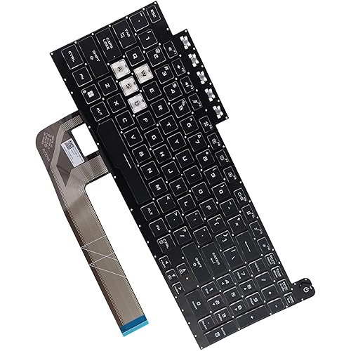 Deal4GO Black US-INTL QWERTY White Letter Backlit Keyboard Replacement for ASUS FX506 FA506 FX706 FA706 FA506IH FX506HF FX506LH FX706LI FA706IH