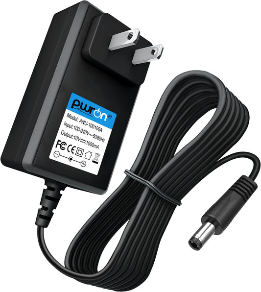PwrON US Plug AC/DC 10V 1A Power Supply Adapter Wall Charger 5.5x2.1mm Center+