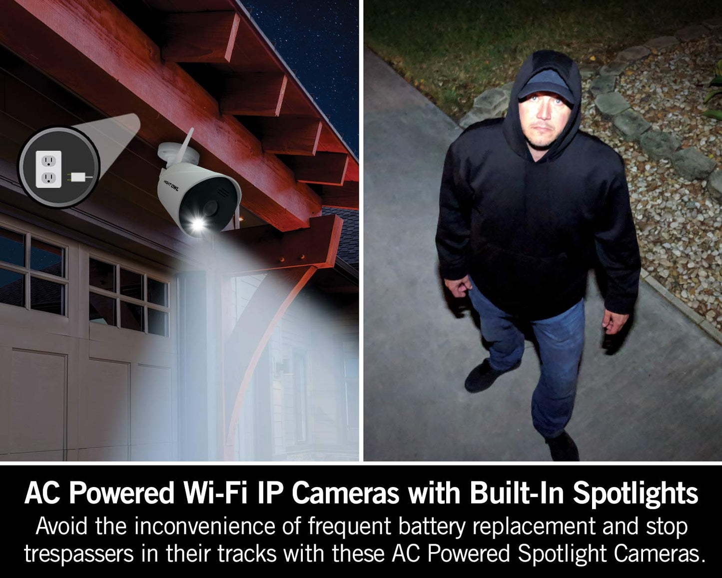 Night Owl AC Powered 1080p HD Wi-Fi IP Indoor/Outdoor Camera with 100 ft. of Night Vision, 2-Way Audio, Built-in Spotlight, Wide Viewing Angle