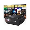 Mini Projector with WiFi and Bluetooth,4K Smart 1080P Portable Outdoor Movie Proyector with Android 13 & Built-in Apps, Auto Vertical