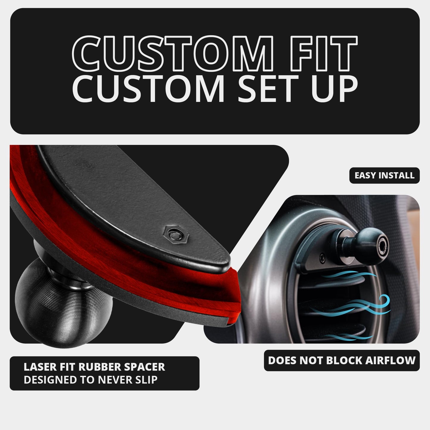 Tackform Link Vent Phone Mount Compatible with 2018 - 2023 Jeep JL, Gladiator, 4XE | Aluminum | Zero Slip, Anti-Scratch | Universal Magnetic Phone