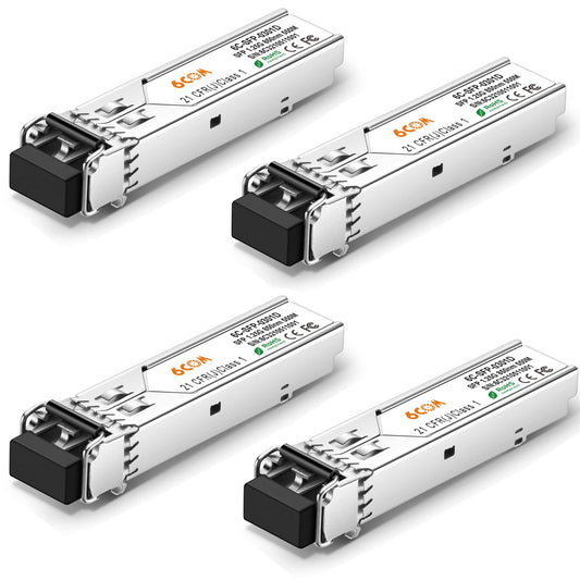 4Pack 1.25G SFP Transceiver, 1000Base-sx 850nm MMF Module, up to 550M, for Cisco GLC-SX-MMD/GLC-SX-MM/SFP-GE-S, Ubiquiti UF-MM-1G, Netgear, D-Link